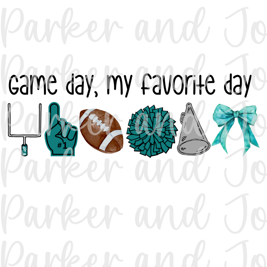 Teal Gameday, My Favorite Day PNG File