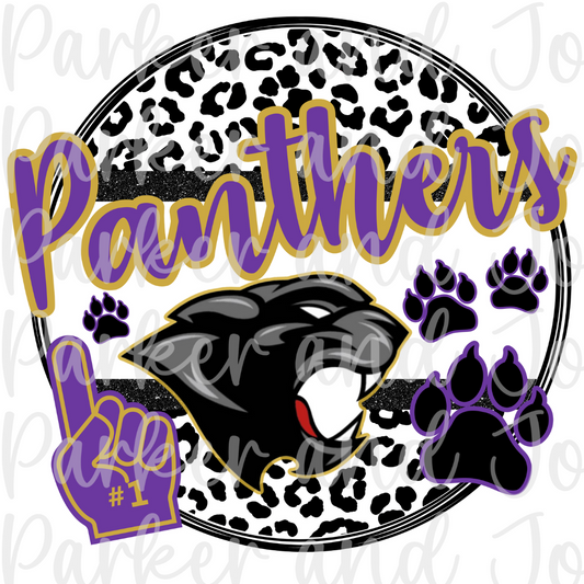 Panthers Purple & Gold Team School Spirit PNG File