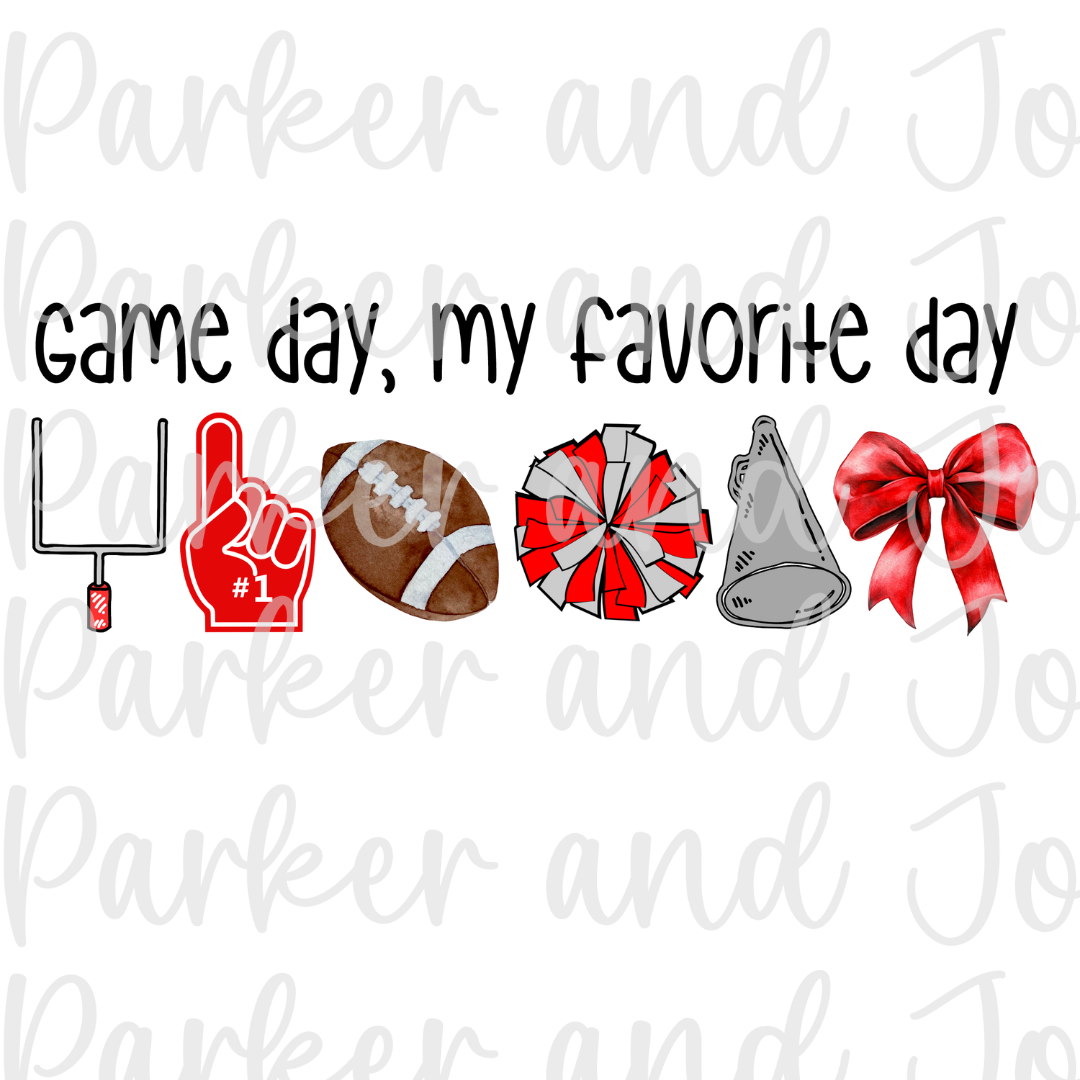 Red Gameday, My Favorite Day PNG File