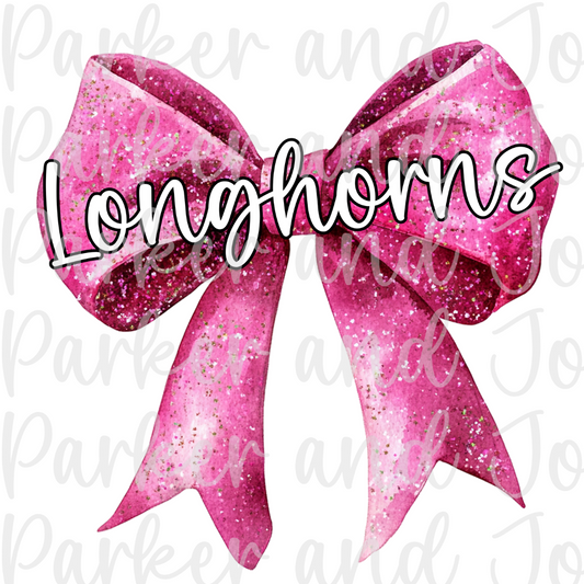 Longhorns Pink Bow PNG File