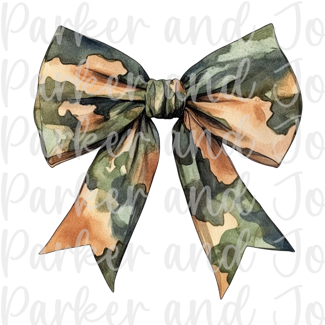 Camo Coquette Bow PNG