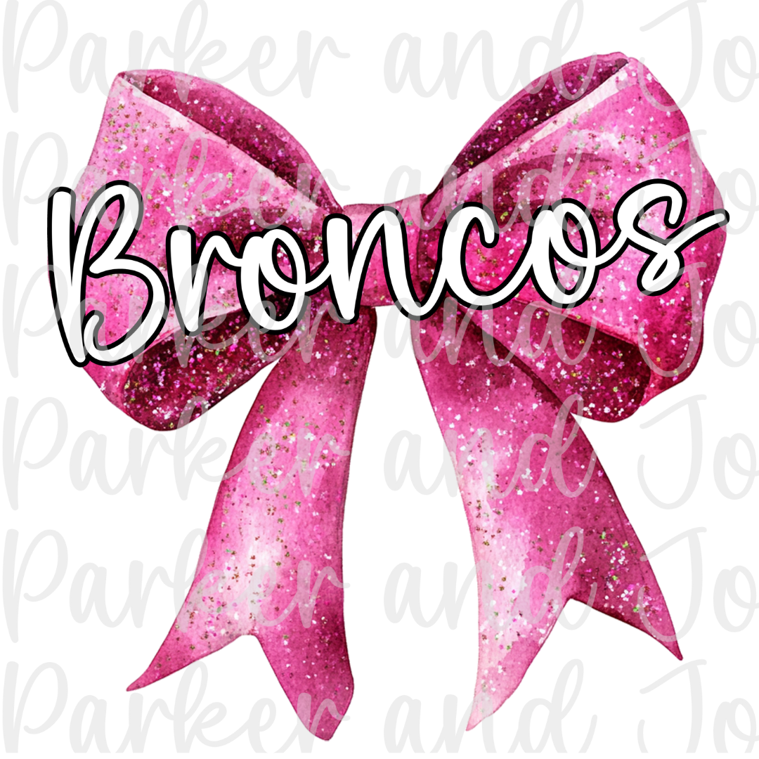 Broncos Pink Bow PNG File