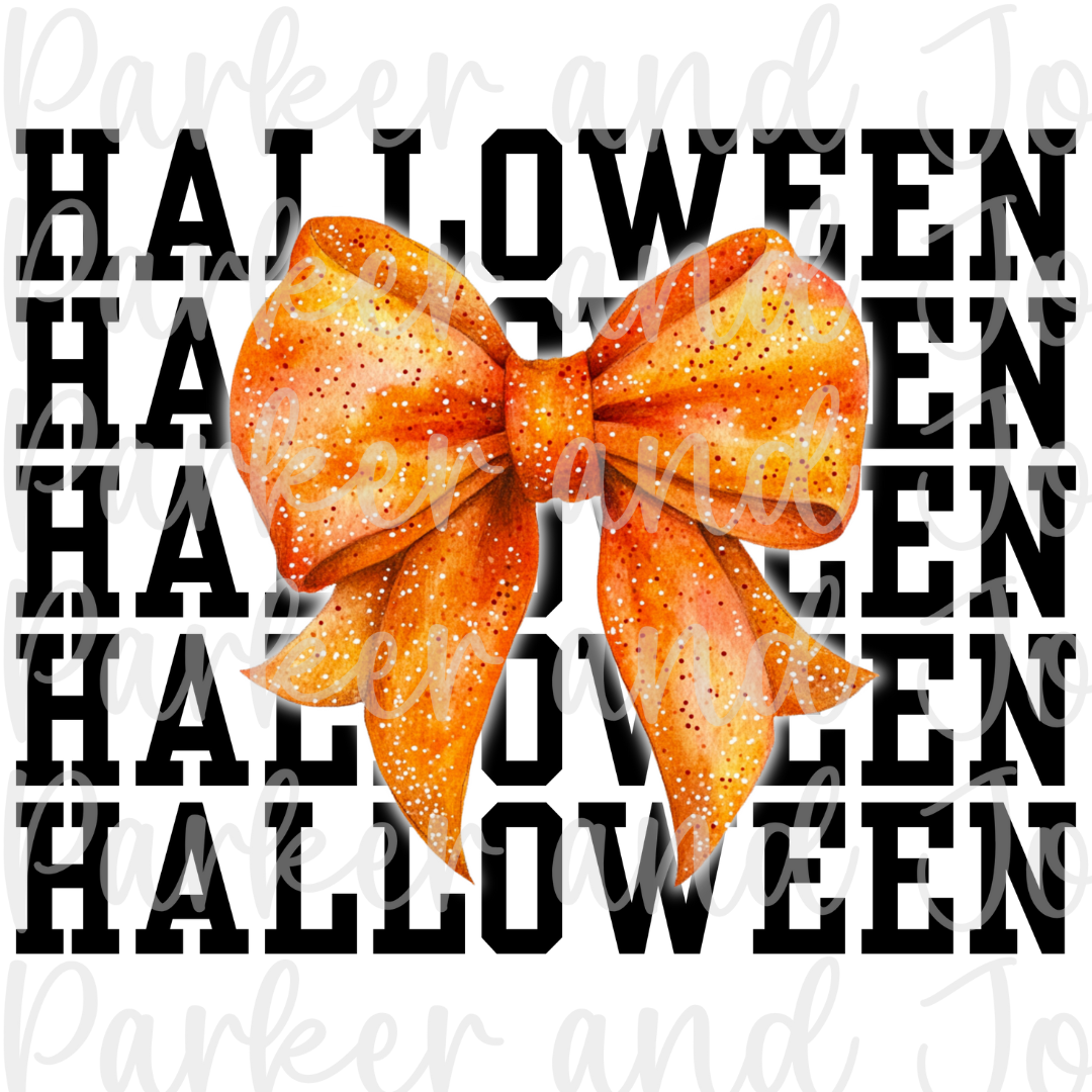 Happy Halloween Coquette Bow PNG File
