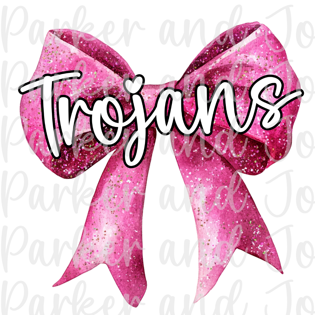 Trojans Pink Bow PNG File