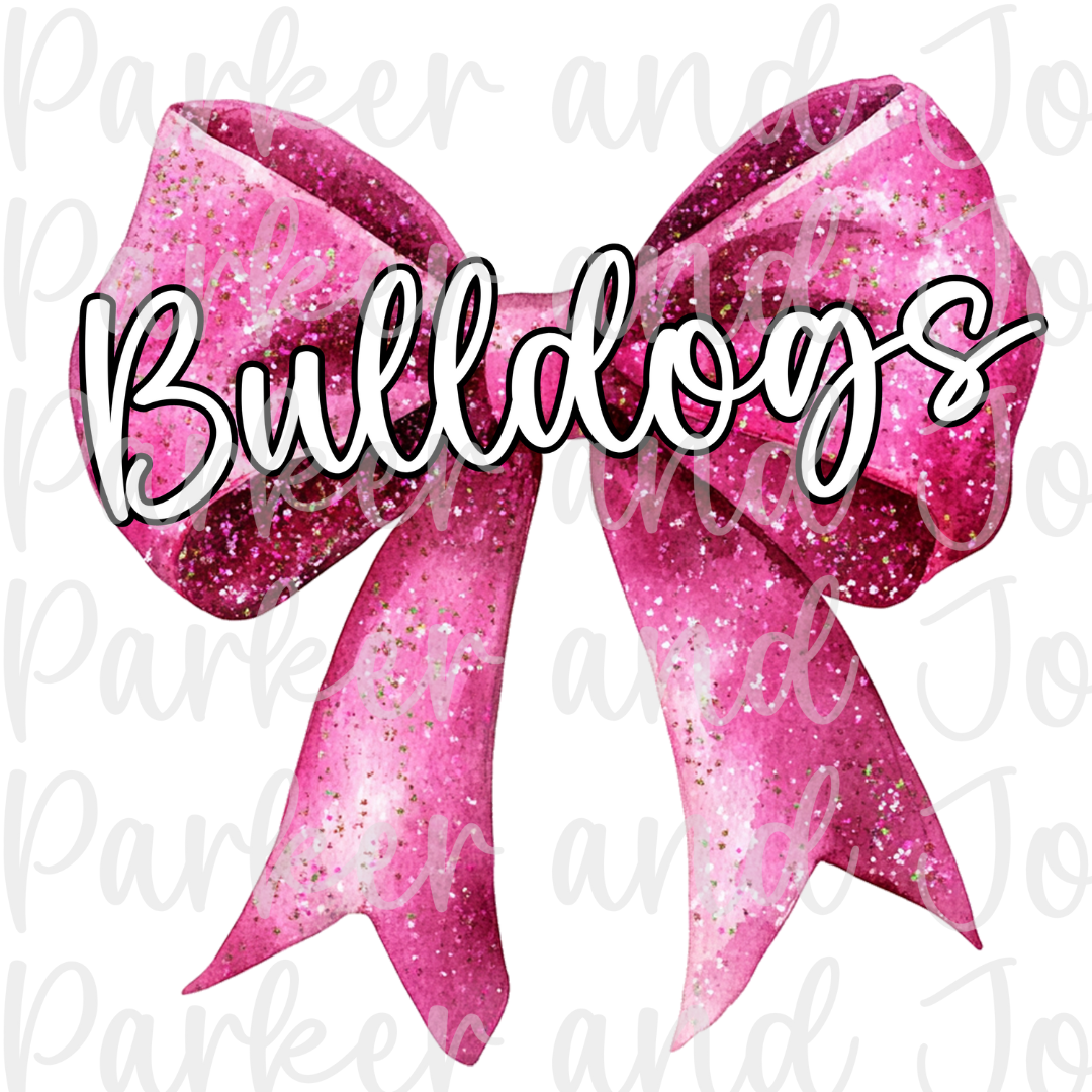 Bulldogs Pink Bow PNG File