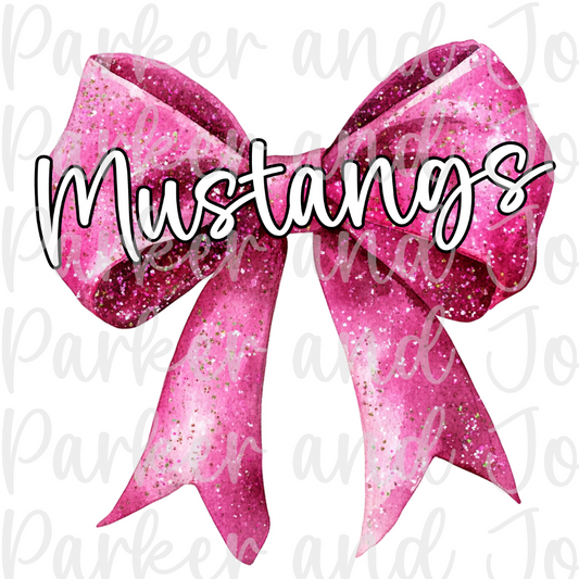 Mustangs Pink Bow PNG File