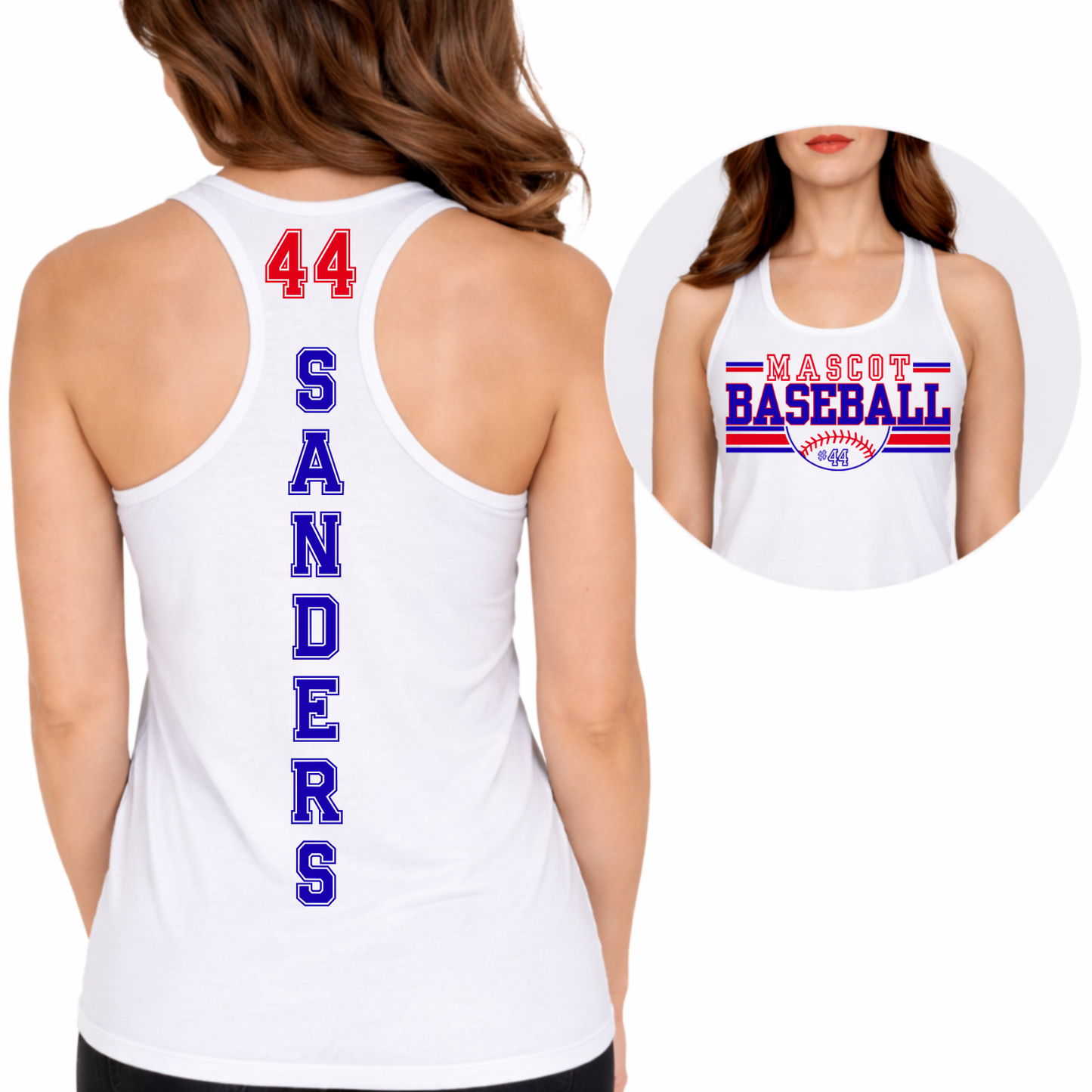 STRIPES Baseball Vertical Name Editable Canva Template