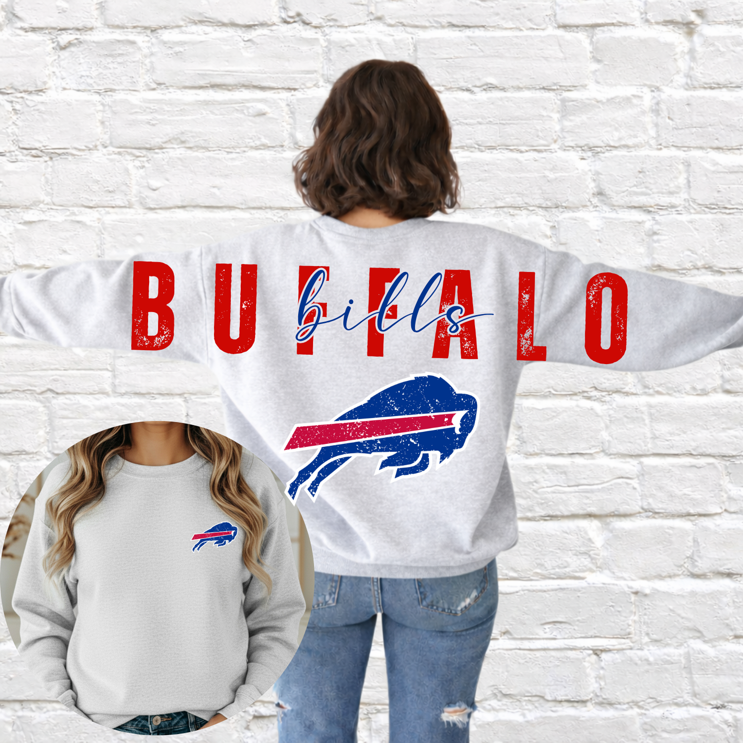 buffalo football big back red / blue 2 pngs