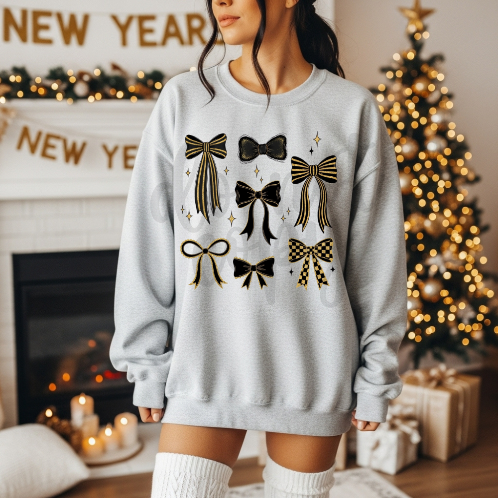 Black and Gold Bows png