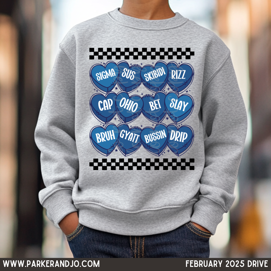 Sigma Sus Skibidi Rizz etc Conversation Hearts blue png
