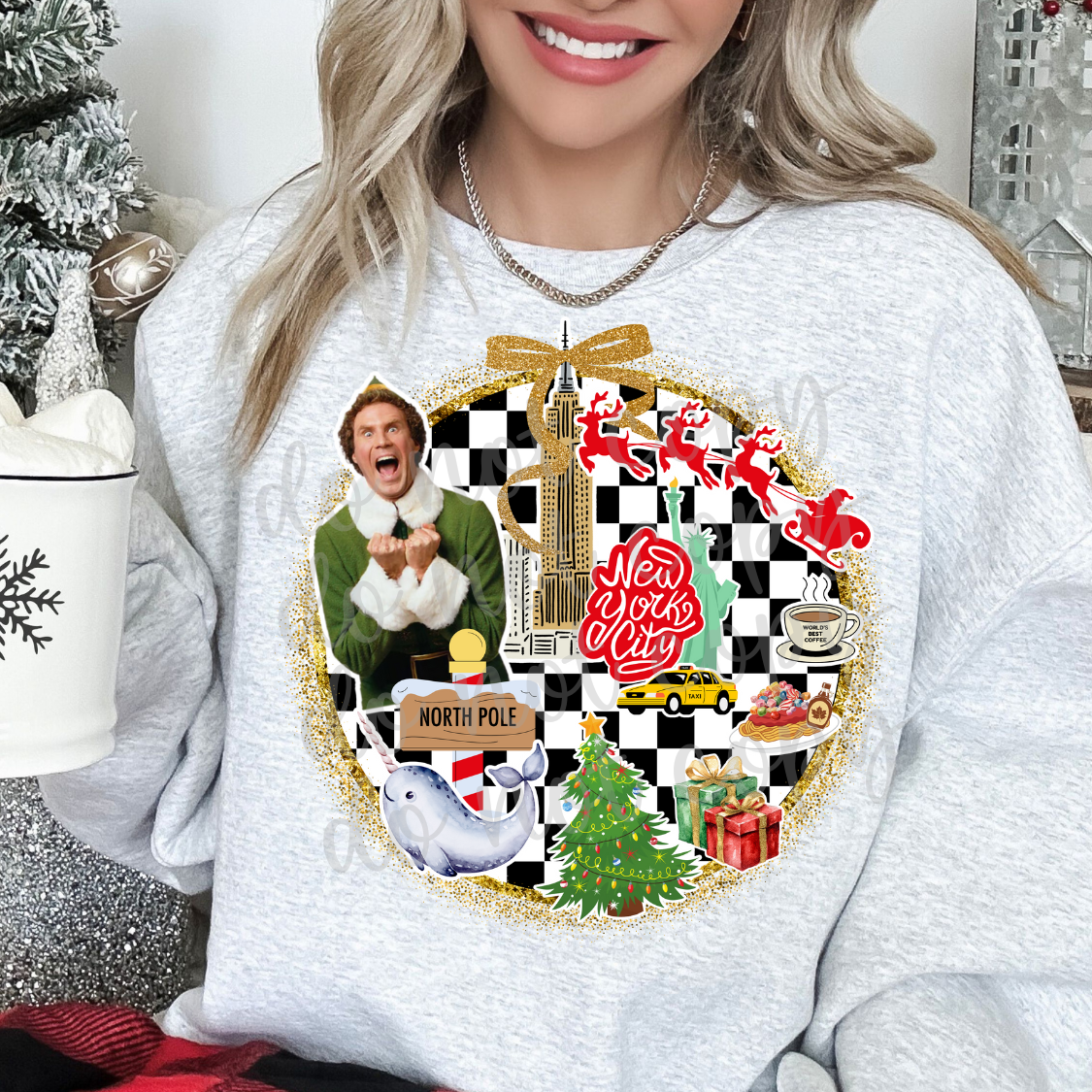 Checkered Circle NYC Christmas Movie PNG