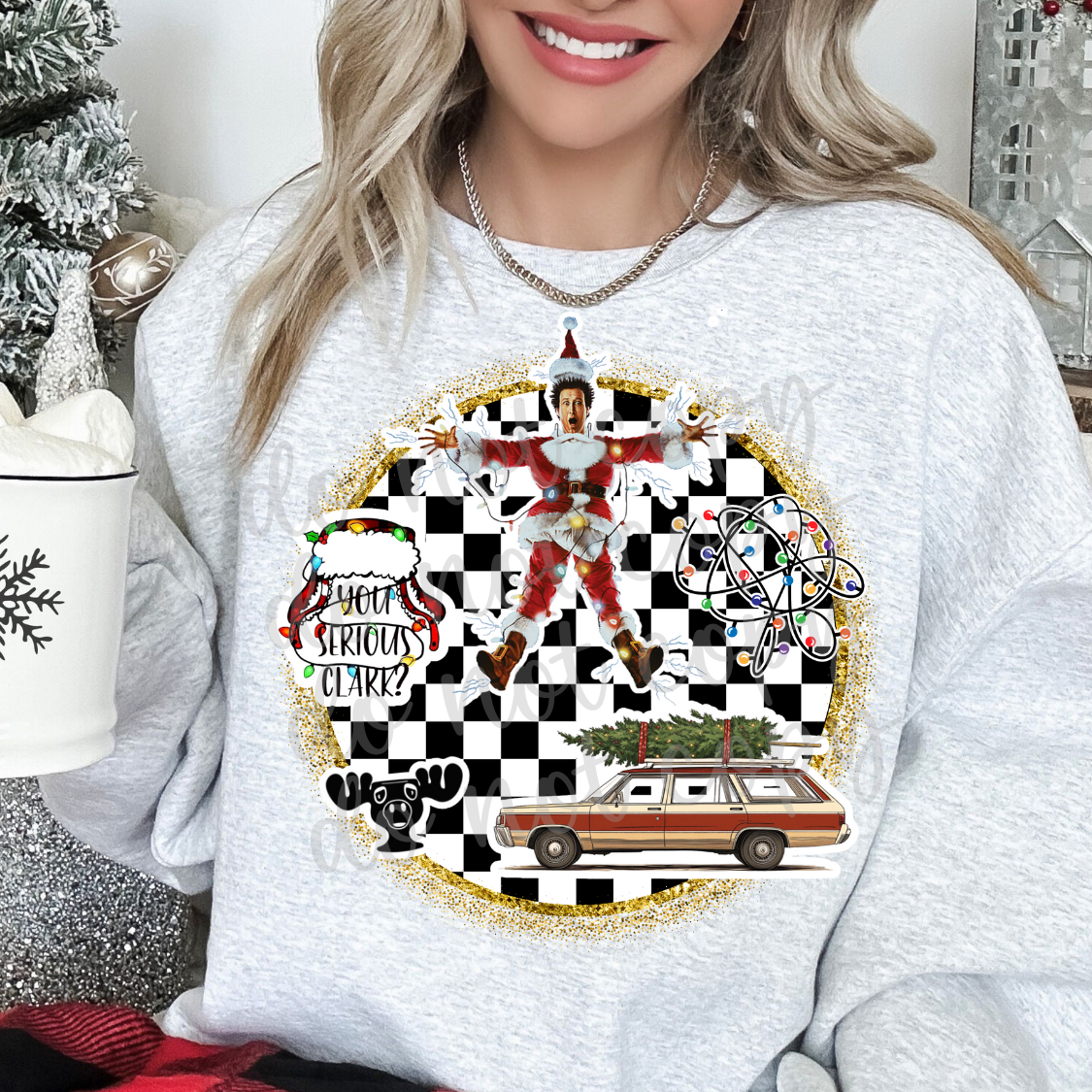 Checkered Circle Christmas Clark Movie PNG