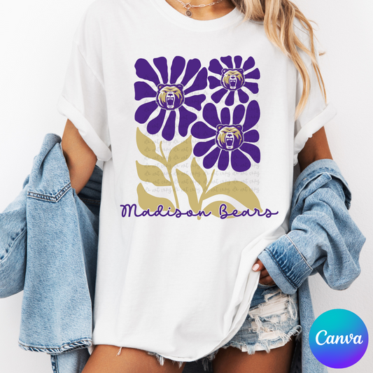 Floral Retro Mascot Canva Template