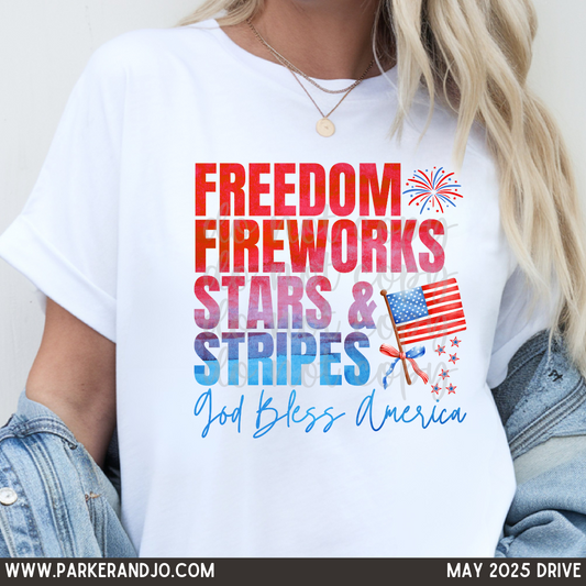 Freedom, Fireworks, Stars & Stripes God Bless America png