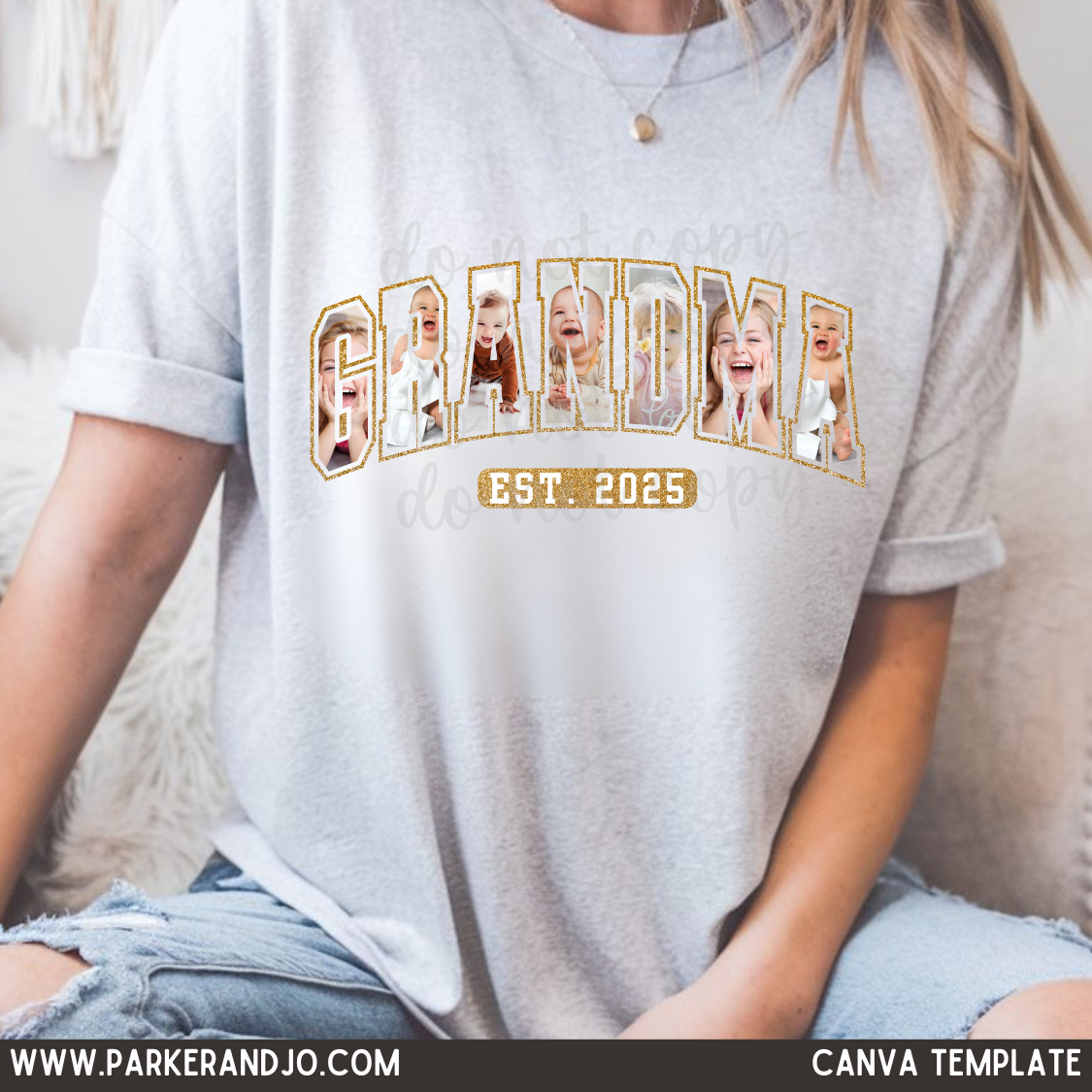 Grandma  Est. Custom Date Photo Canva Template