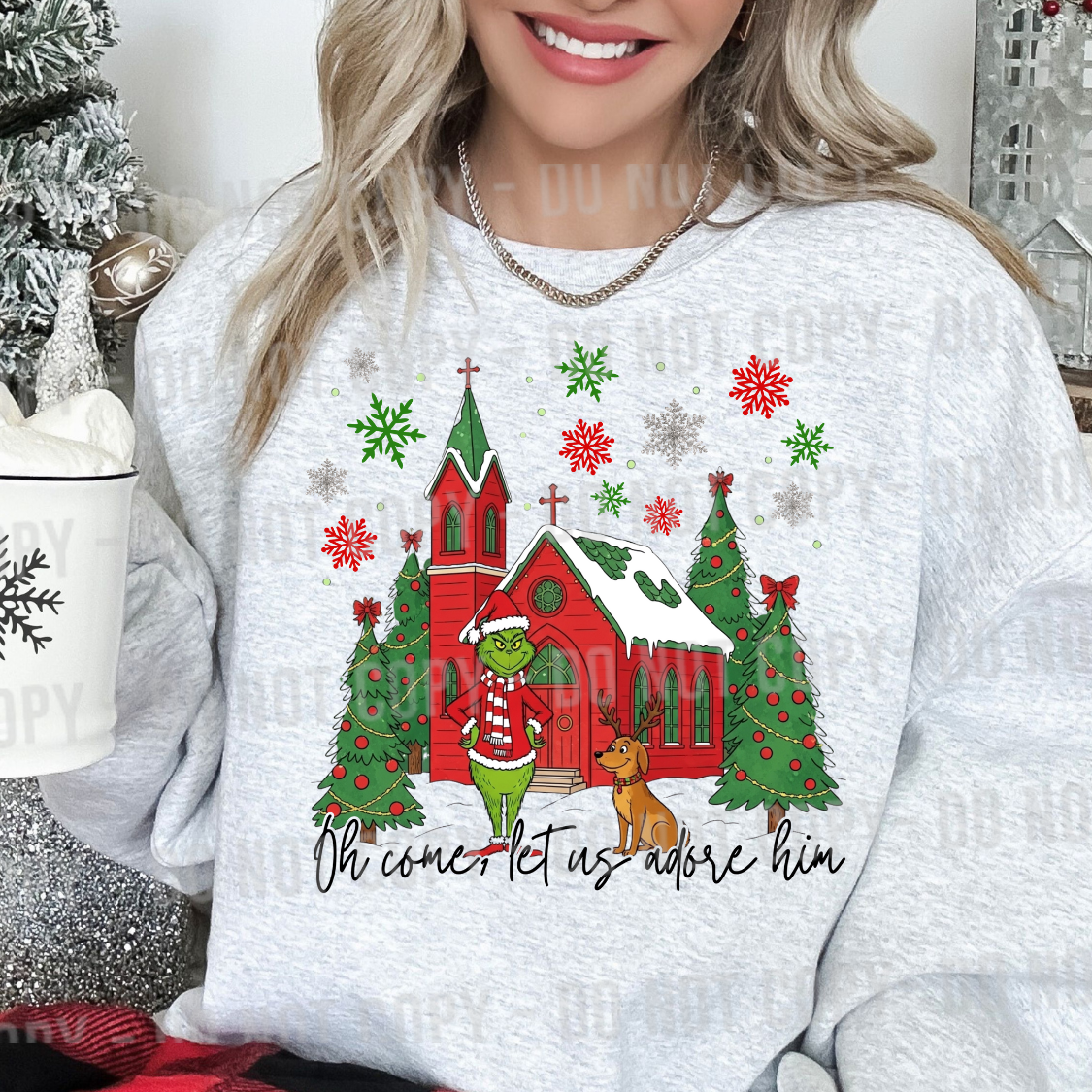 oh come let us adore him green guy png