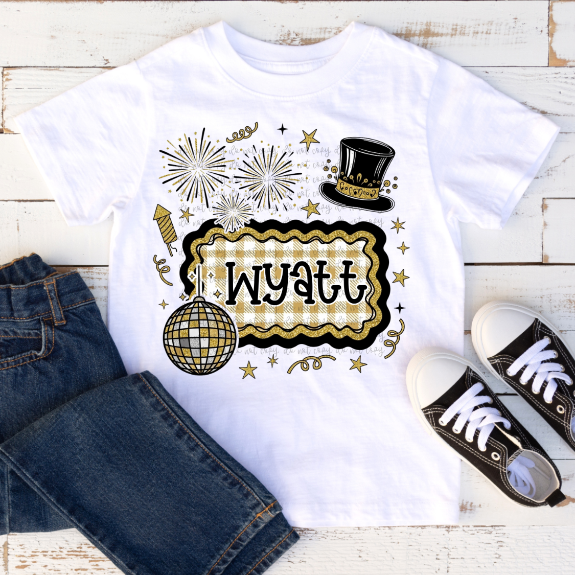 New Years Kids Name Editable Canva Template