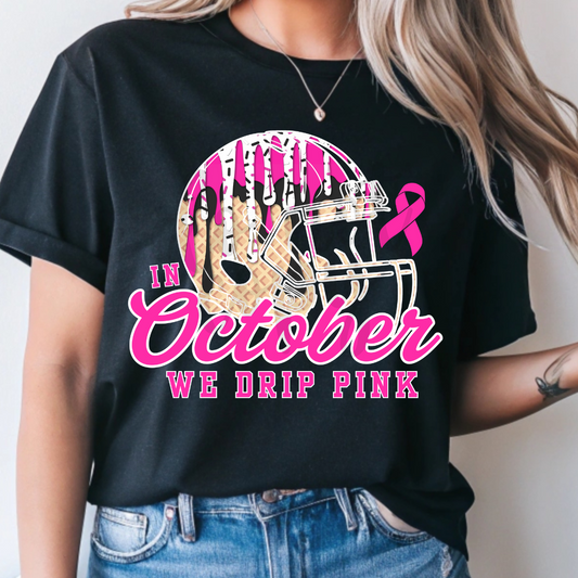 In October We Drip Pink Football png