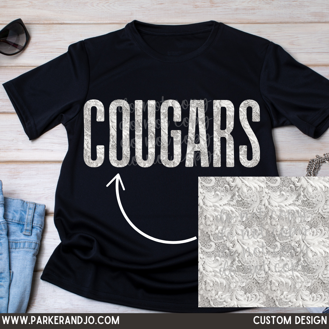 CUSTOM - lace wording mascot png