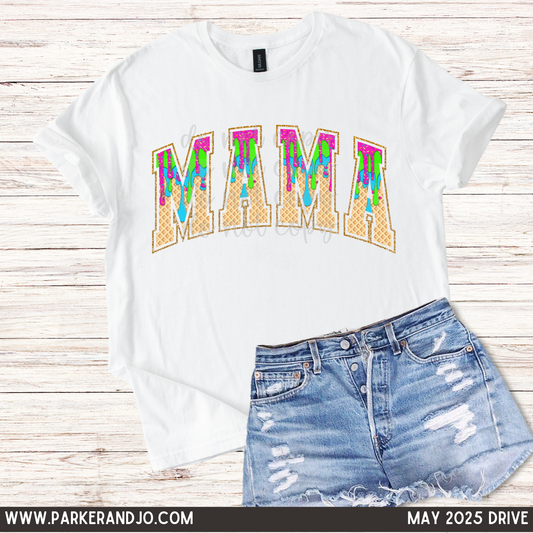 MAMA neon ice cream drip png