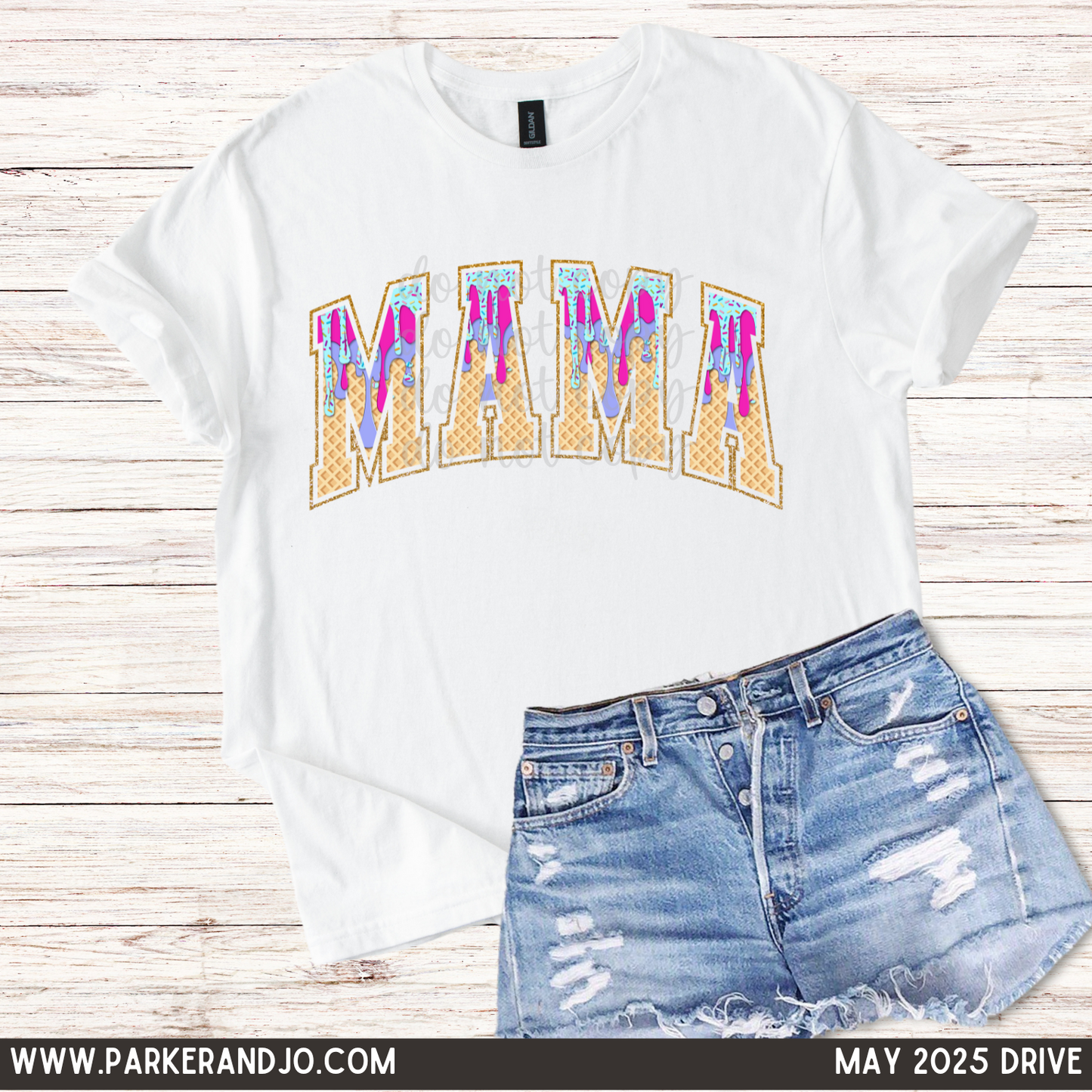 MAMA pastel ice cream drip png