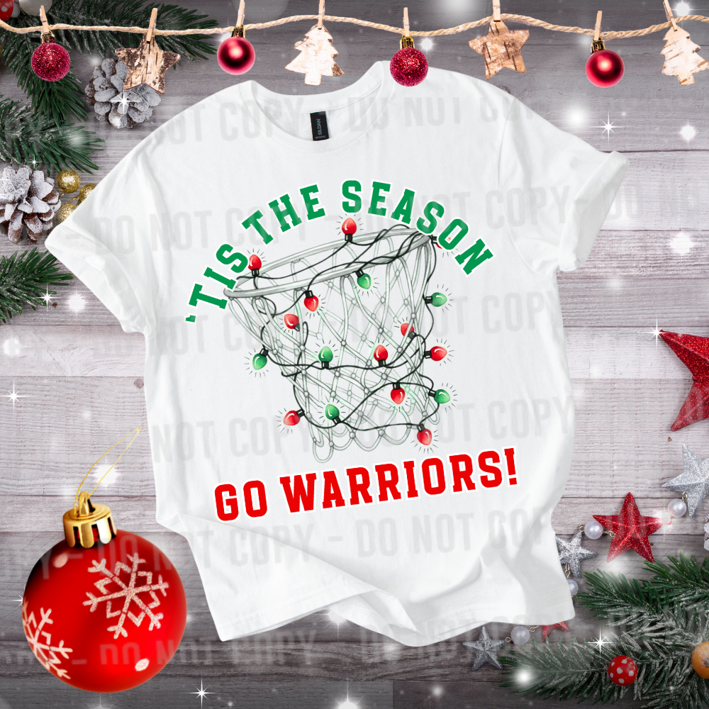 Tis the season basketball christmas lights editable canva template