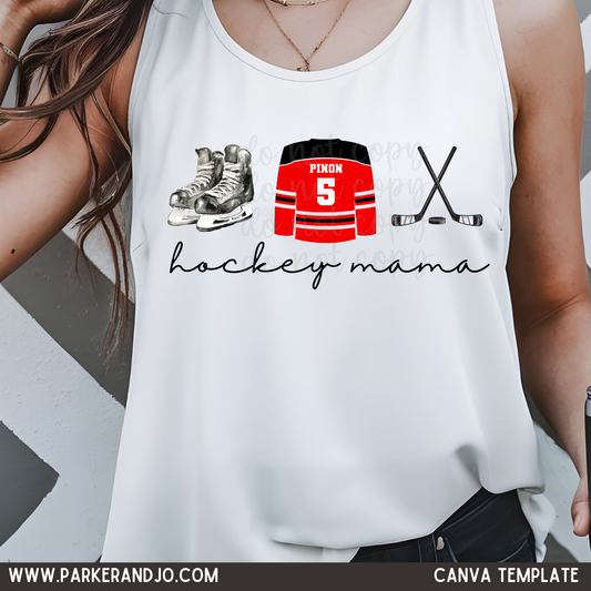 Hockey Mama Custom Canva Template