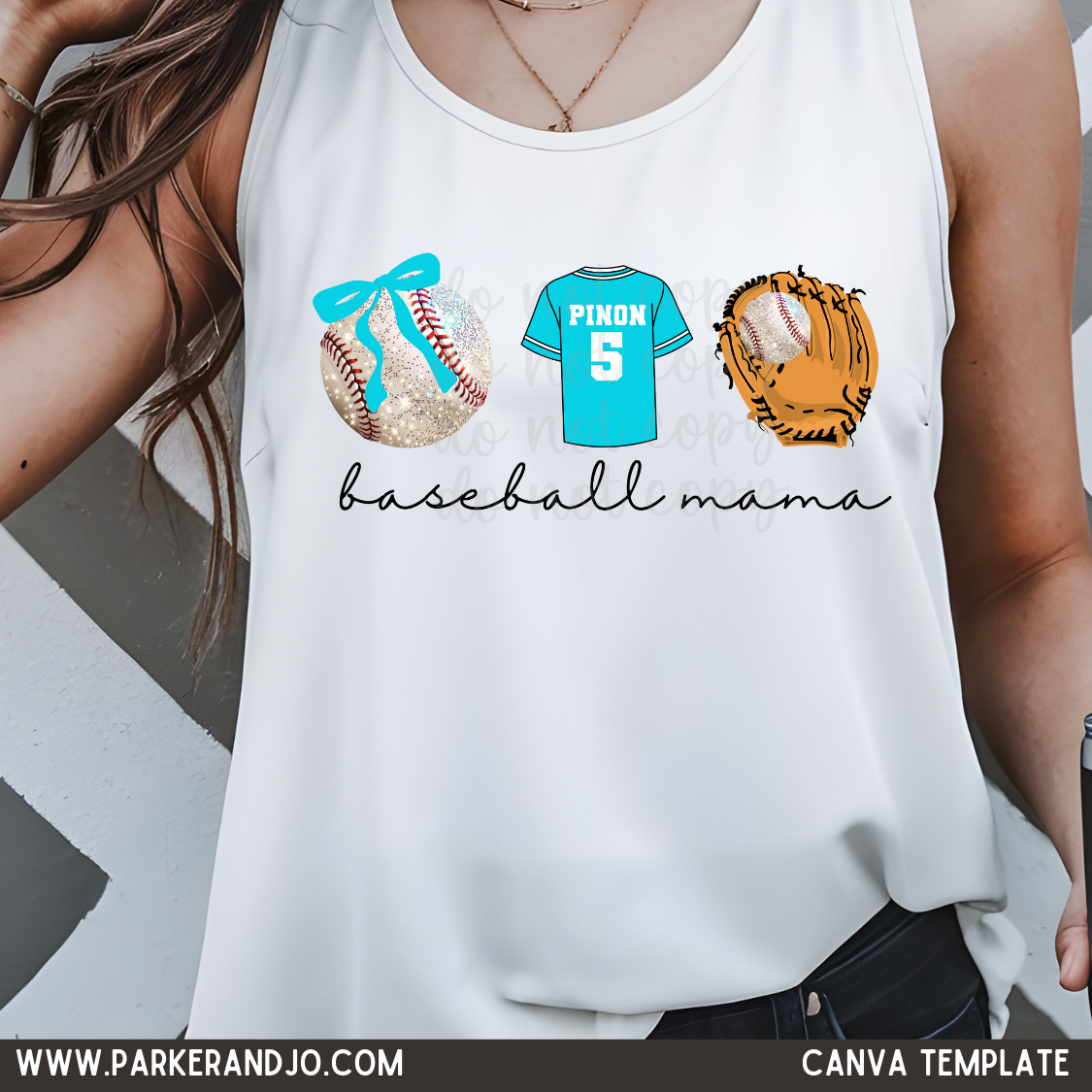 Baseball Mama Custom Canva Template