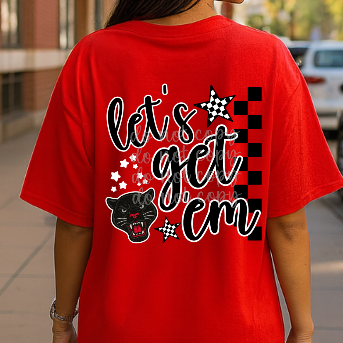 Let's Get 'Em Checkered Mascot Canva Template