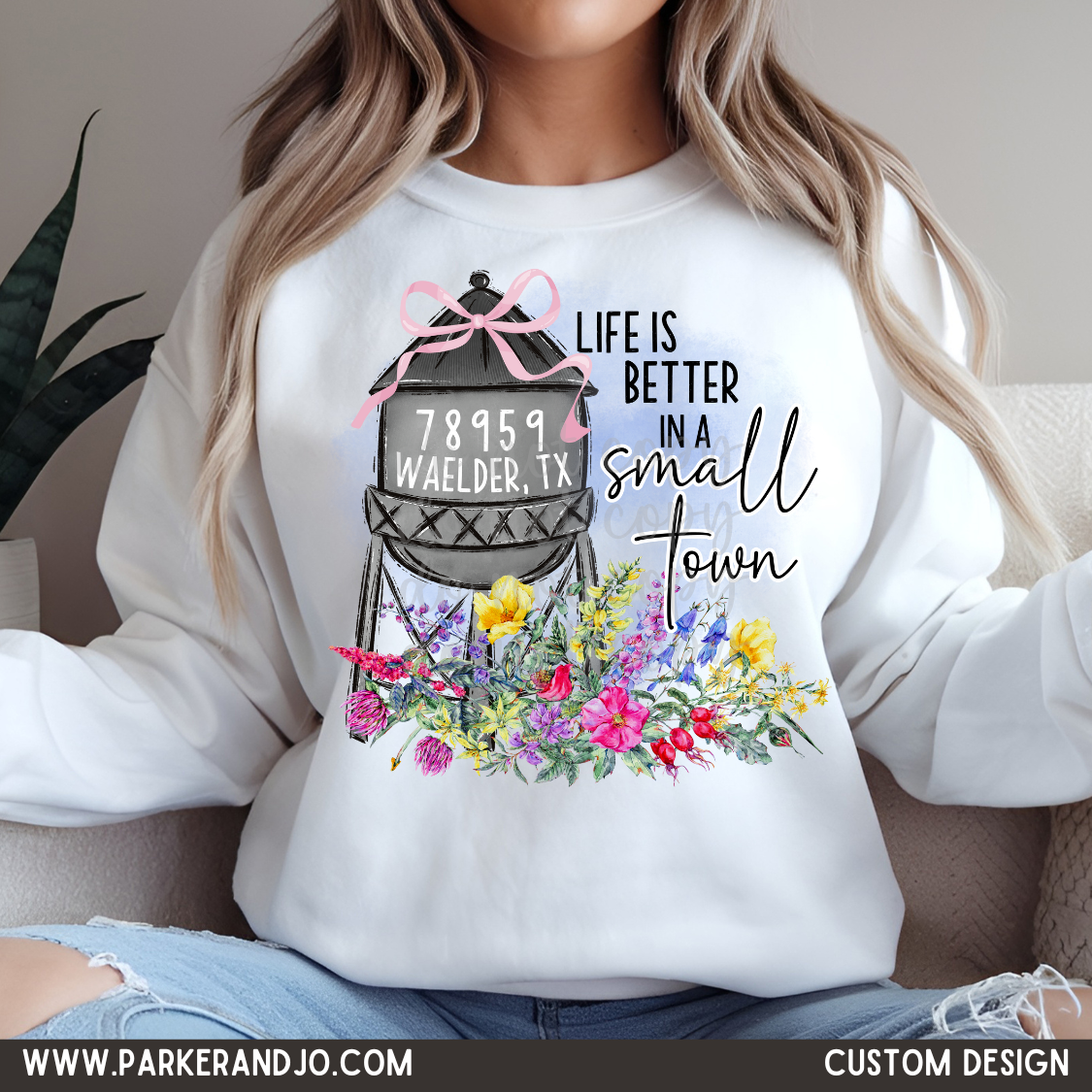 CUSTOM - life is better in a small town wildflowers png
