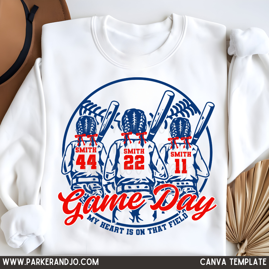 3 Softball Sisters Canva Template
