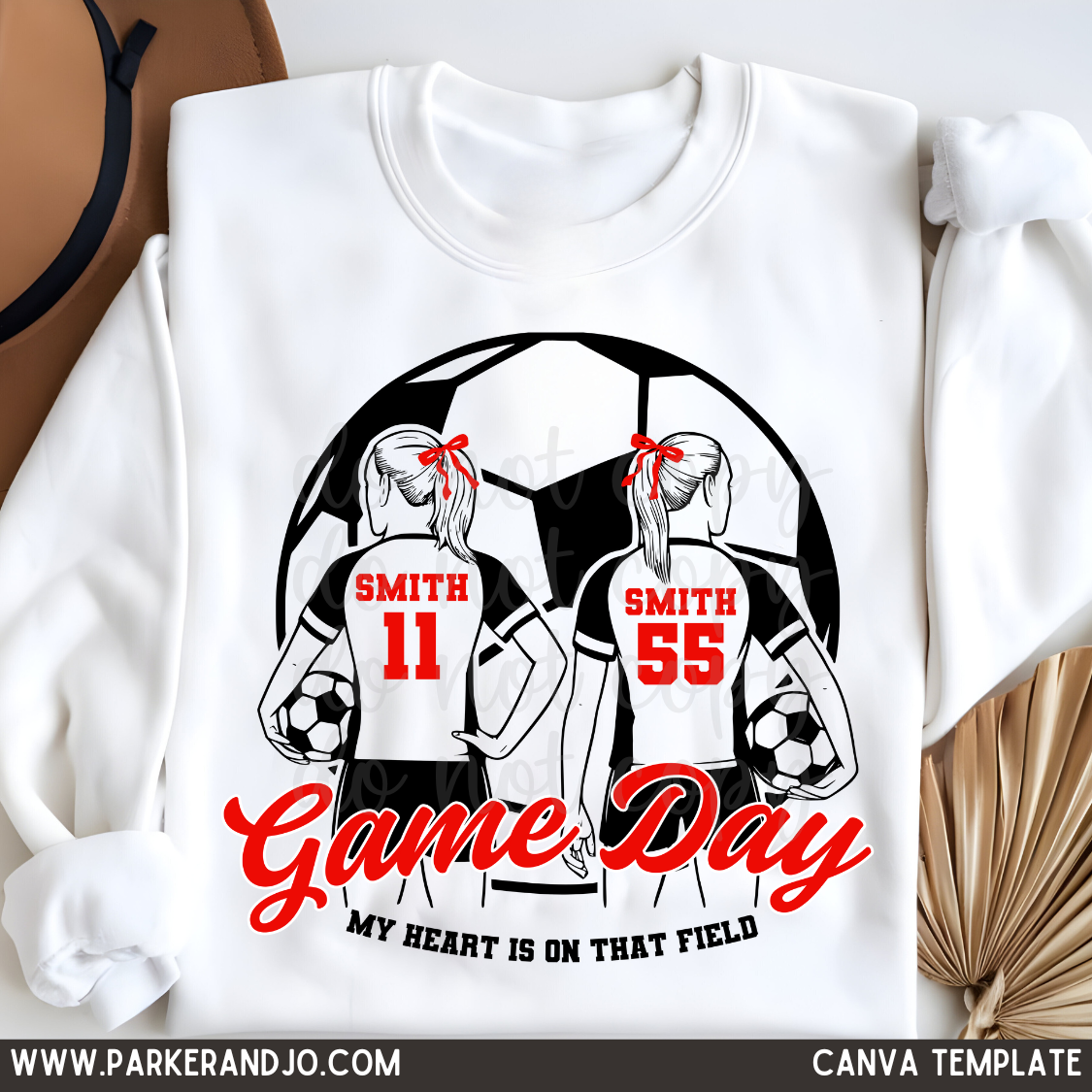 Two Soccer Sisters Canva Template