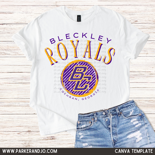 Distressed Circle Mascot Canva Template