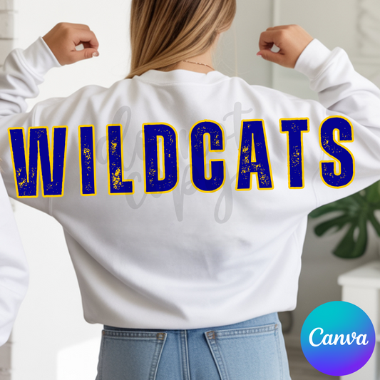 LONG DISTRESSED MASCOT 31 X 6.5 INCHES CANVA TEMPLATE