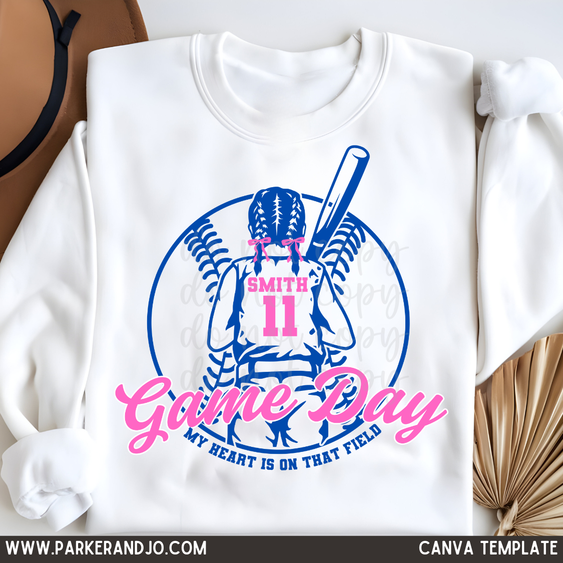 Young Softball Girl Canva Template