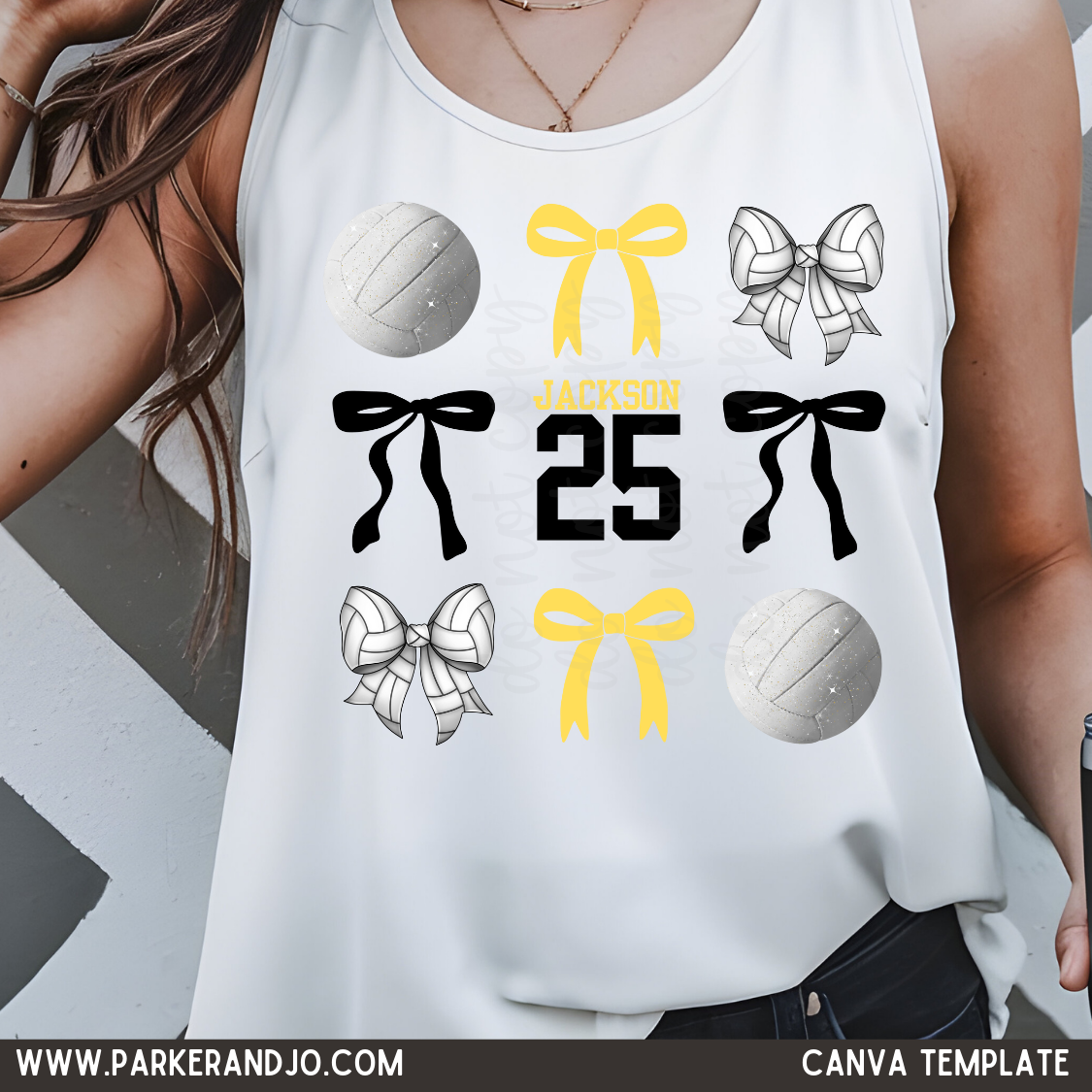 Volleyball and Bows Canva Template