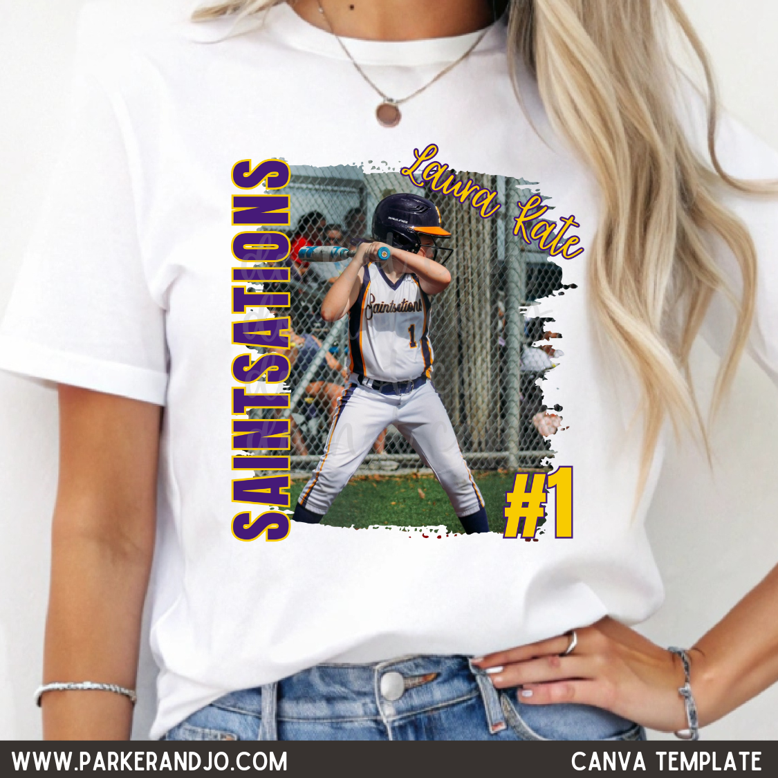 Photo Sports Softball Baseball Canva Template