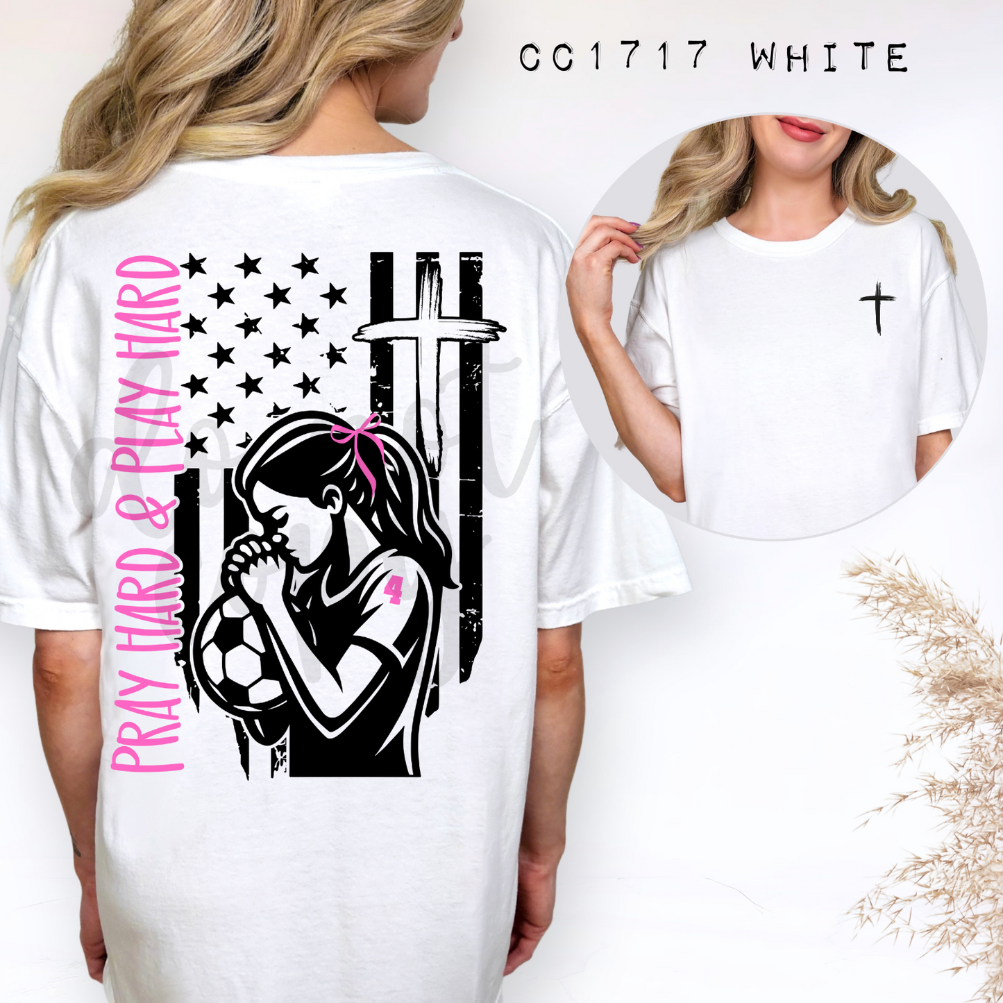 PRAY HARD AND PLAY HARD GIRLS SOCCER CANVA TEMPLATE