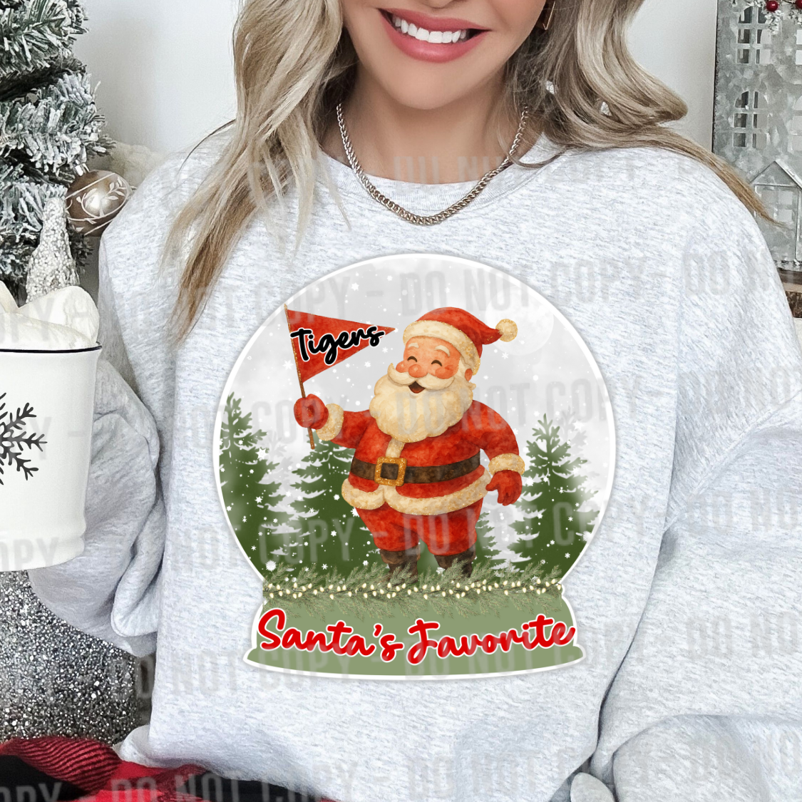 Santas Favorite Mascot Snow Globe Editable Canva Template