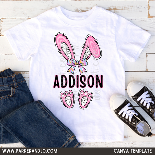 Easter Bunny Custom Name Boy and Girl Canva Templates