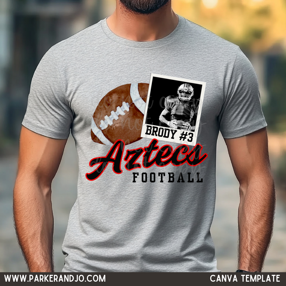 Football Polaroid Canva Template
