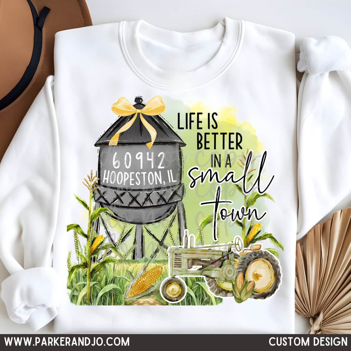 CUSTOM - life is better in a small town corn field png