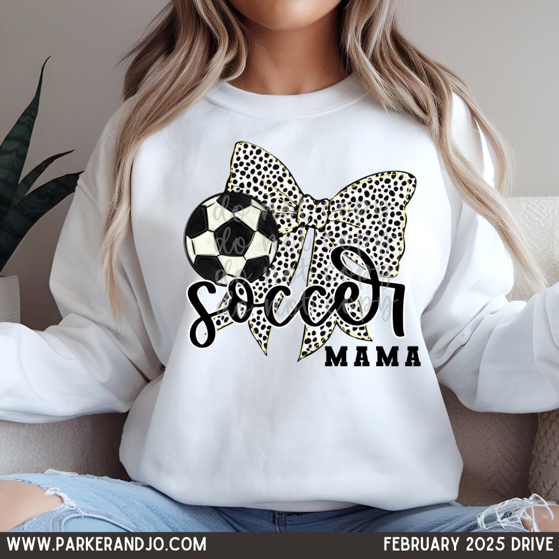 Soccer Mama Dotted Bow with ball png