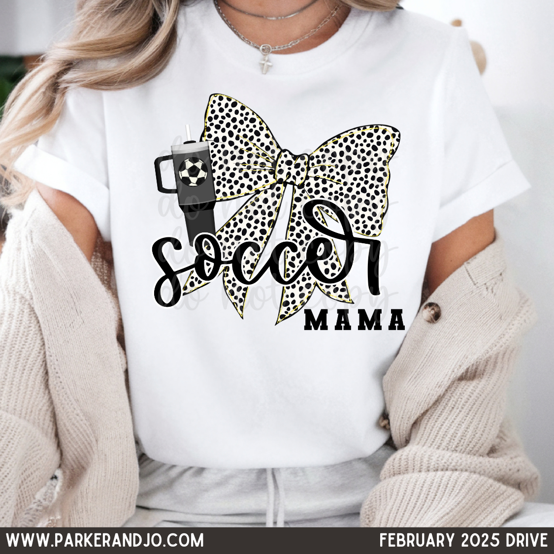 Soccer Mama Dotted Bow png