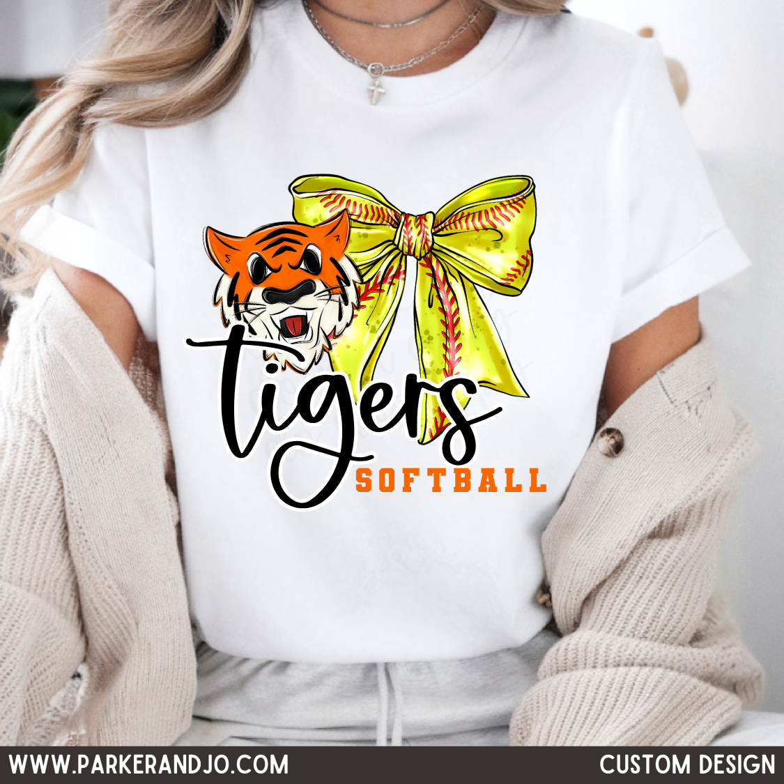 CUSTOM -softball bow & mascot png