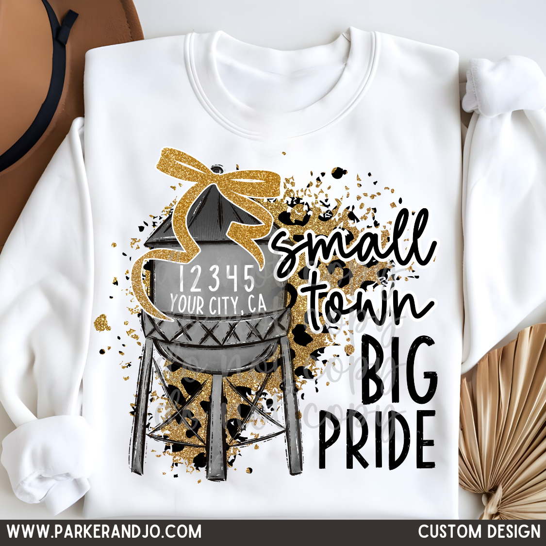 CUSTOM - small town, big pride animal print png