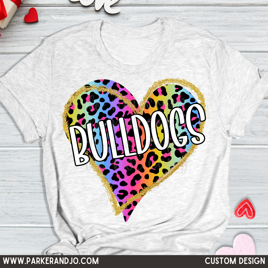 CUSTOM - colorful heart faux glitter mascot png