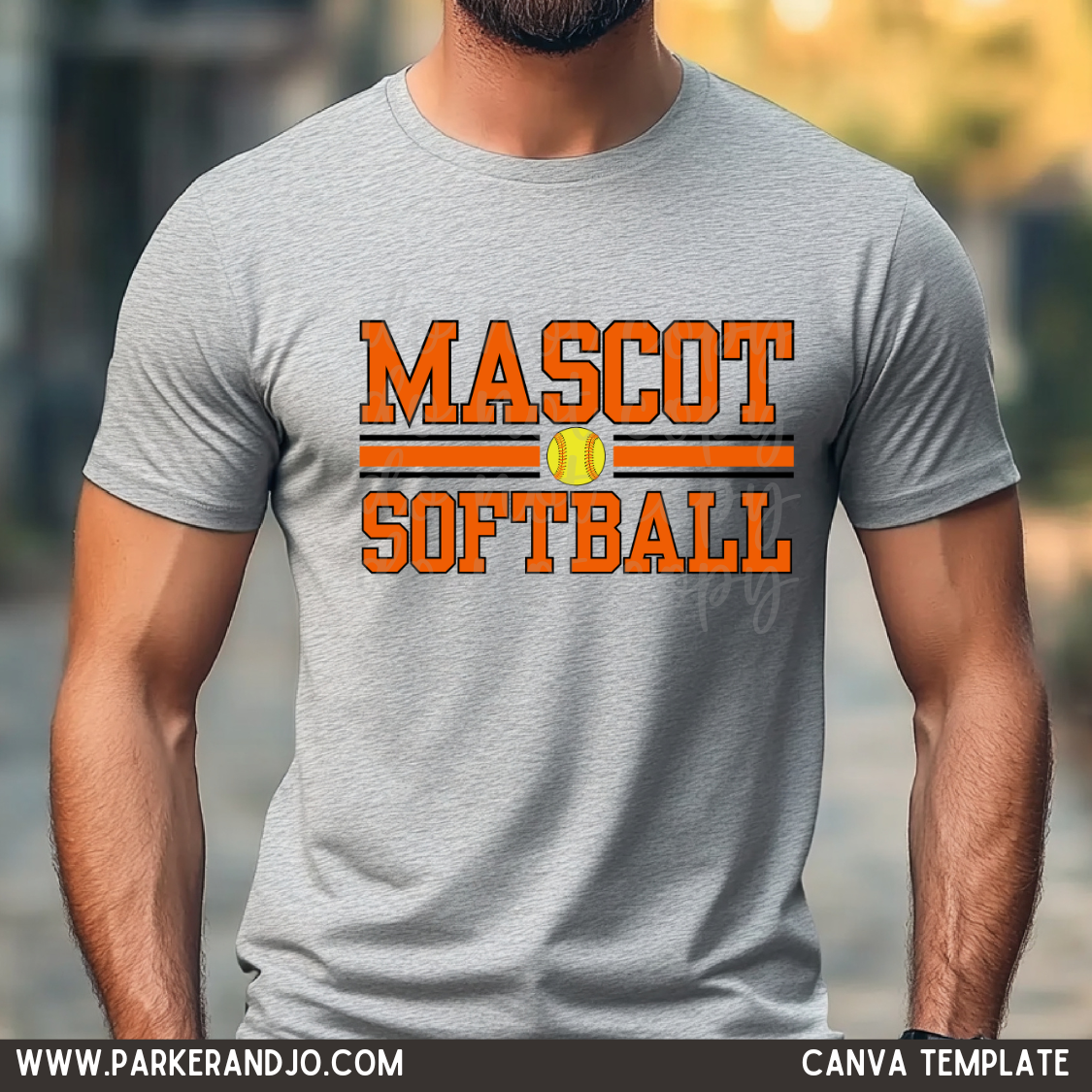 Varsity Custom Mascot Softball Template