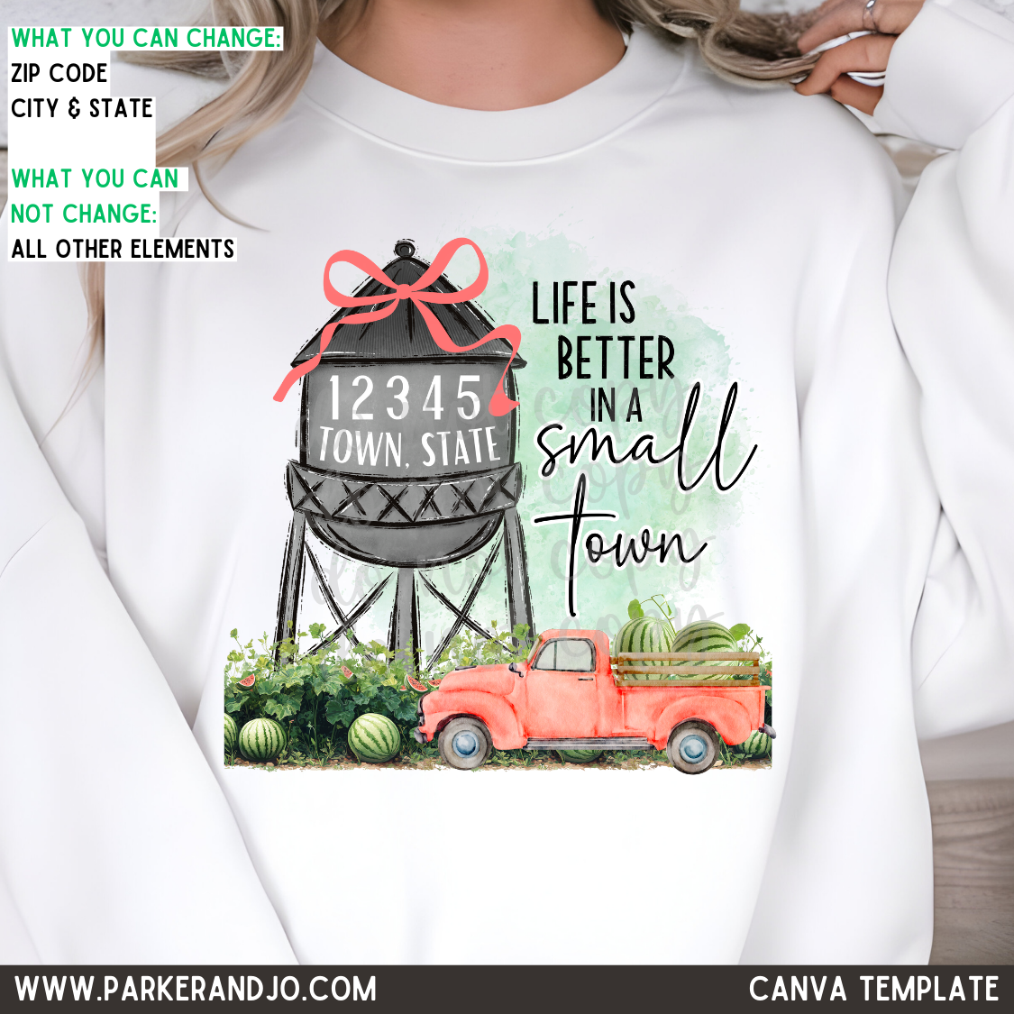 Small Town Watermelon Canva Template