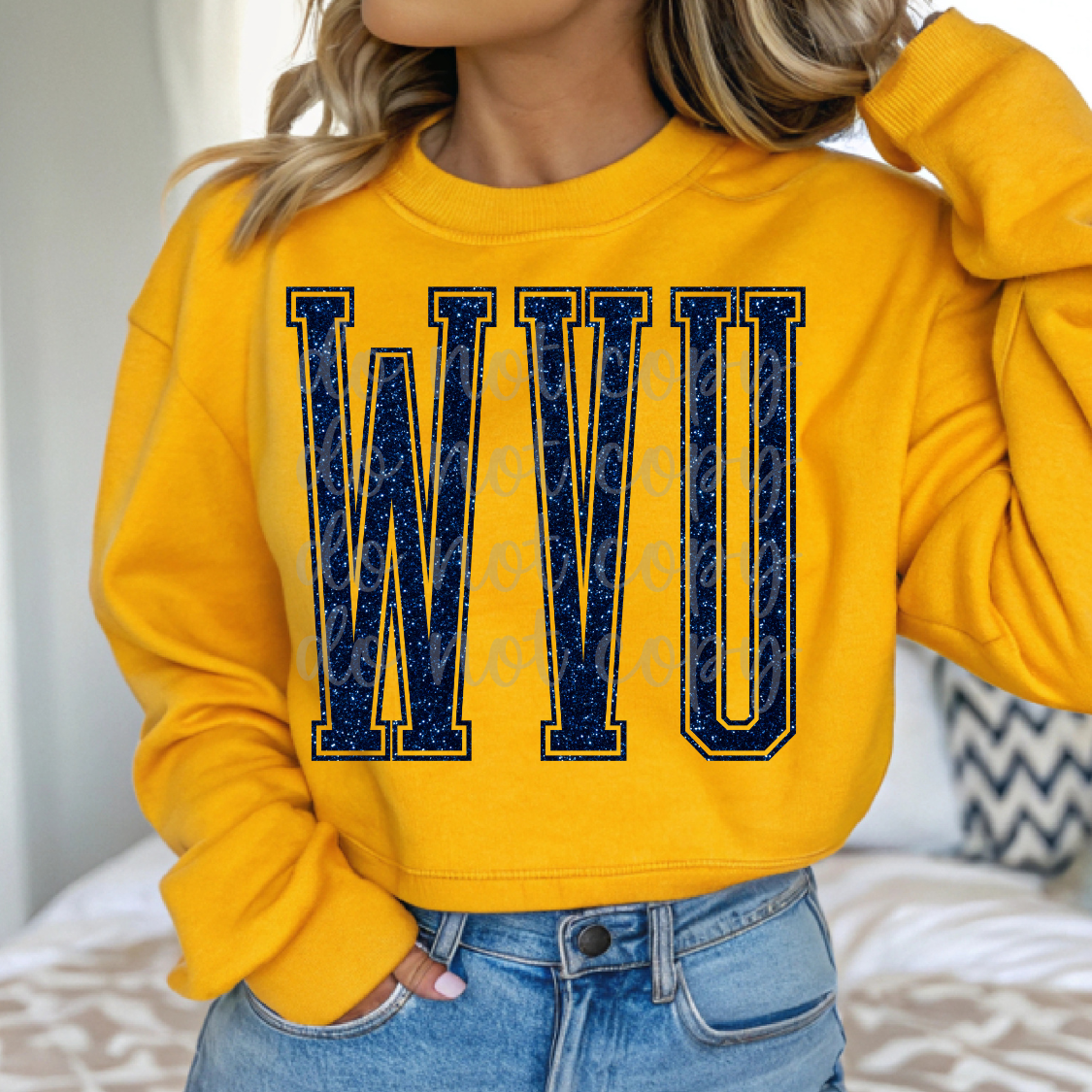 Collegiate Tall Varsity Faux Glitter PNG